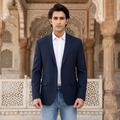 Men's Slim Fit Blazer Casual Luxury Notch Lapel Suit Jacket Navy Blue