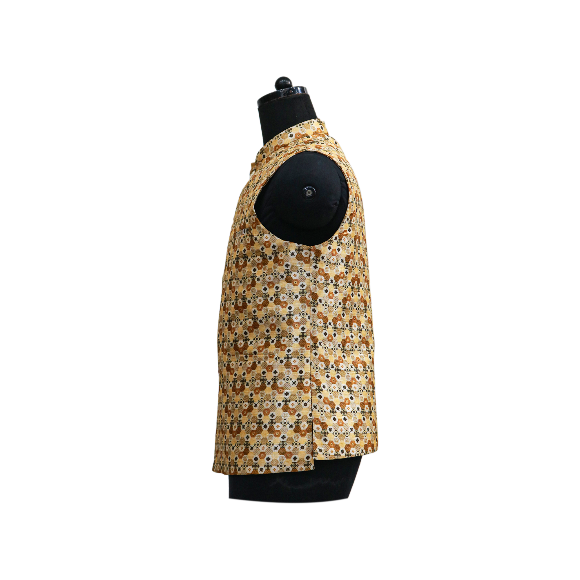 Men’s Floral Print Nehru Jacket with Ivory Kurta Pajama –  Elegant Festive Ensemble