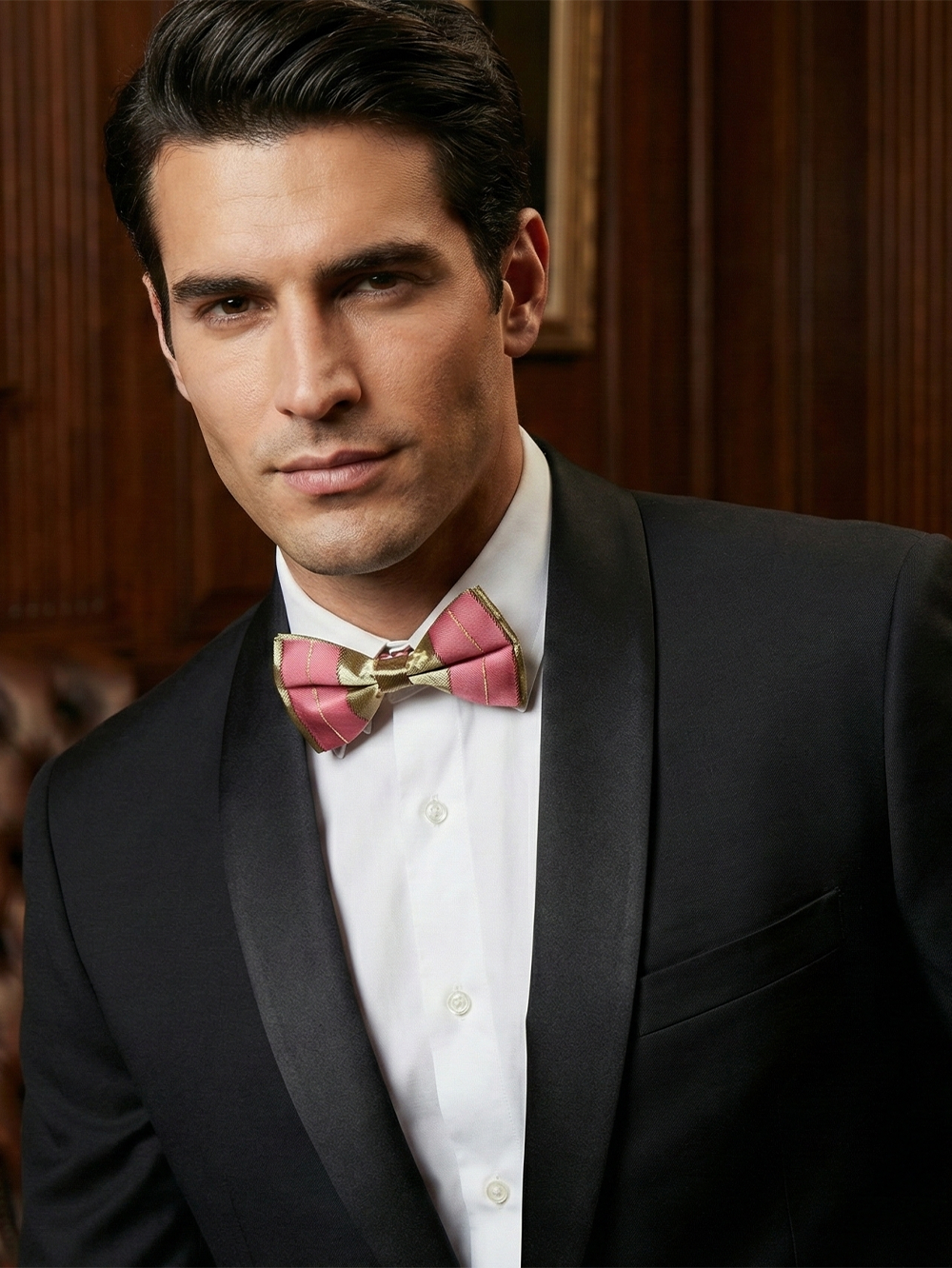 Pre-Tied Bow Tie for Men and Boys – Adjustable Elegant Striped Formal Bowtie