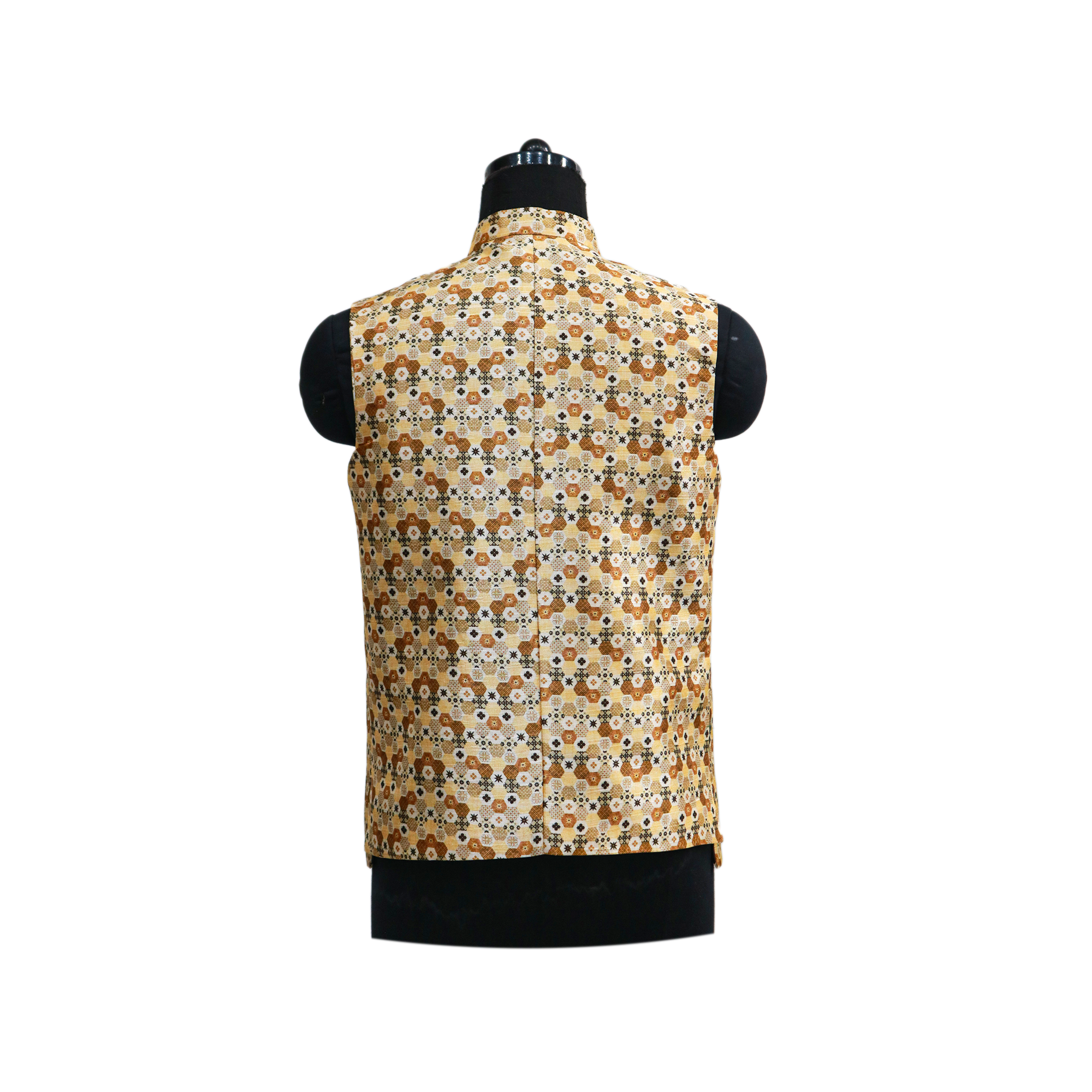 Men’s Floral Print Nehru Jacket with Ivory Kurta Pajama –  Elegant Festive Ensemble