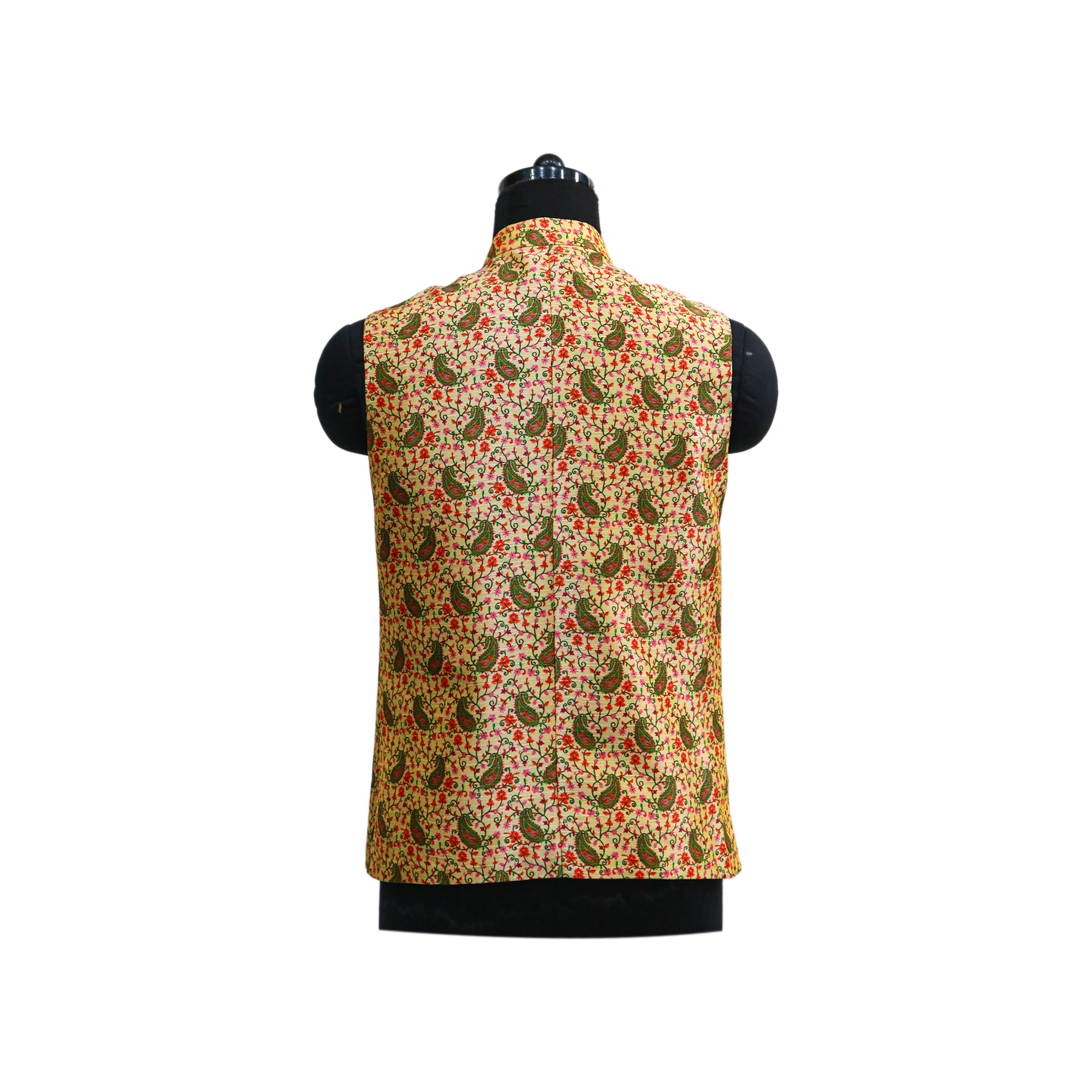 Men’s Floral Nehru Jacket with Ivory Kurta Pajama –  Elegant Festive & Wedding Wear