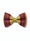 Classic Burgundy and Gold Striped Silk Men's Bow Tie