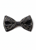 Premium Black Satin Bow Tie with Hand-Beaded Metallic Stud Embellishments – Elegant Pre-Tied Tuxedo Bowtie for Men
