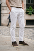 Slim-Fit Arctic White Chinos - Essential Summer Trousers