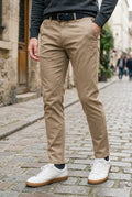 Slim-Fit Khaki Cotton Chinos - Essential Men's Trousers