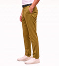 Men's Slim Fit Dress Pants Comfortable Stretch Formal Trousers Olive Gold