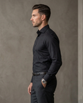 Men’s Black Formal Shirt | Premium Slim Fit Office Wear Shirt | Full Sleeve Cotton Blend Business Shirt for Men