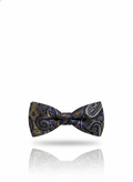 Sophisticated Navy Blue And Gold Paisley Men's Bow Tie