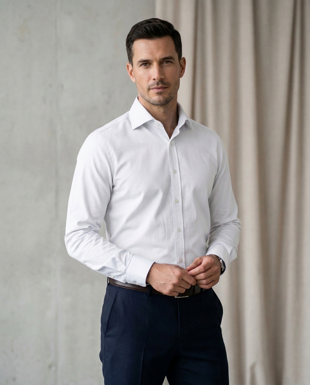 Men's Premium White Formal Shirt | Classic Slim Fit Office Wear Shirt | Cotton Blend Full Sleeve Business Shirt for Men