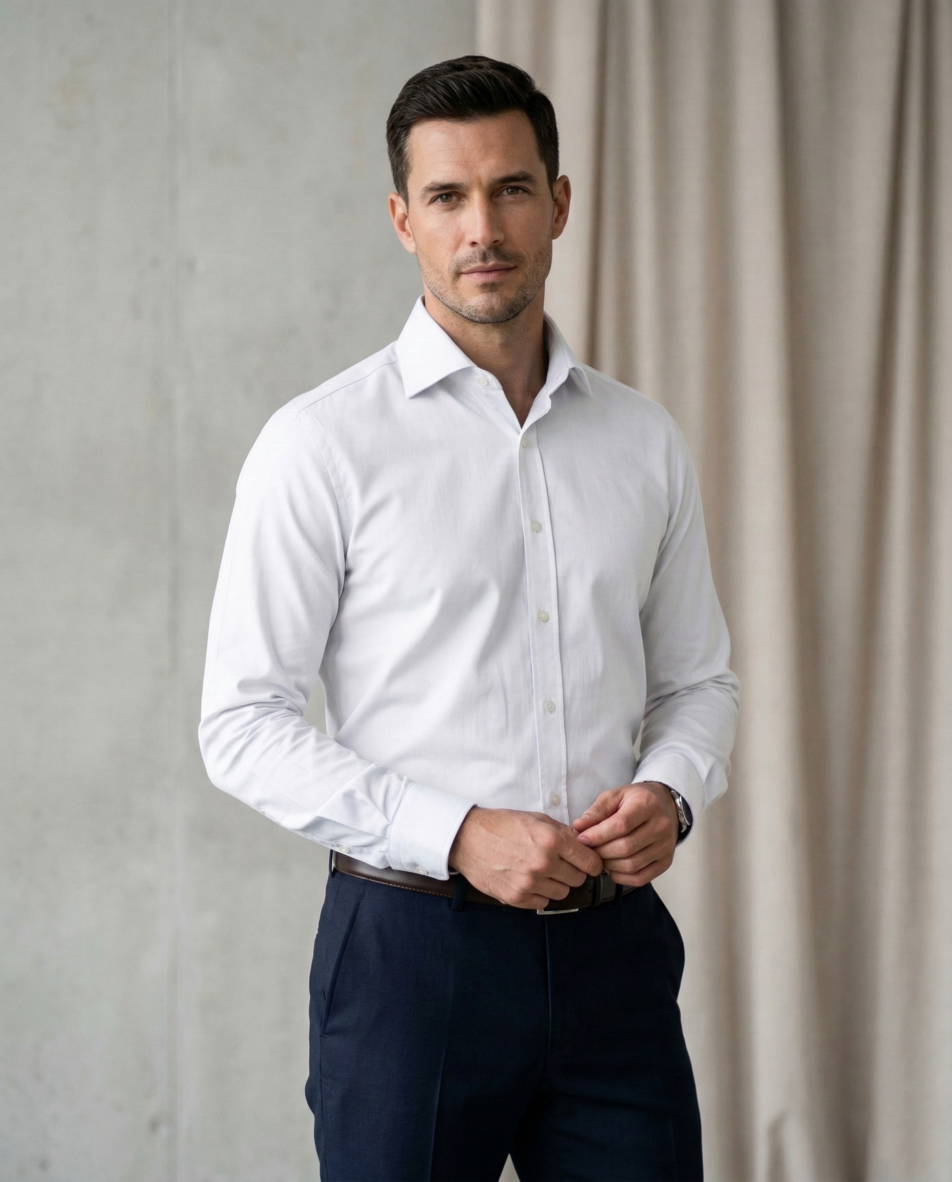 Men's Premium White Formal Shirt | Classic Slim Fit Office Wear Shirt | Cotton Blend Full Sleeve Business Shirt for Men