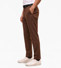 Men's Slim Fit Dress Pants Comfortable Stretch Formal Trousers Chocolate Brown