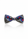 Artistic Royal Blue and Crimson Red Abstract Men's Bow Tie