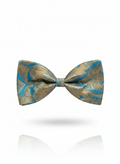 Vibrant Gold And Light Blue Baroque Pattern Men's Bow Tie