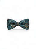 Ornate Teal and Antique Gold Mandala Men's Bow Tie