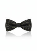 Classy Black And Gold Geometric Circle Men's Bow Tie
