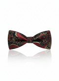 Luxurious Black Red And Gold Paisley Floral Bow Tie