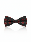 Sophisticated Black And Red Polka Dot Men's Bow Tie
