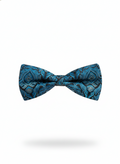 Luxury Teal Blue and Black Baroque Men's Bow Tie