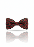 Bold Dark Red and Black Geometric Star Men's Bow Tie