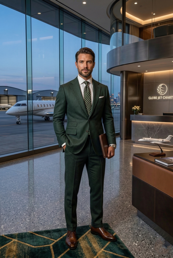 Men’s Elite Tailored Forest Green Business Suits