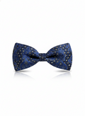 Luxury Royal Blue and Silver Geometric Men's Bow Tie