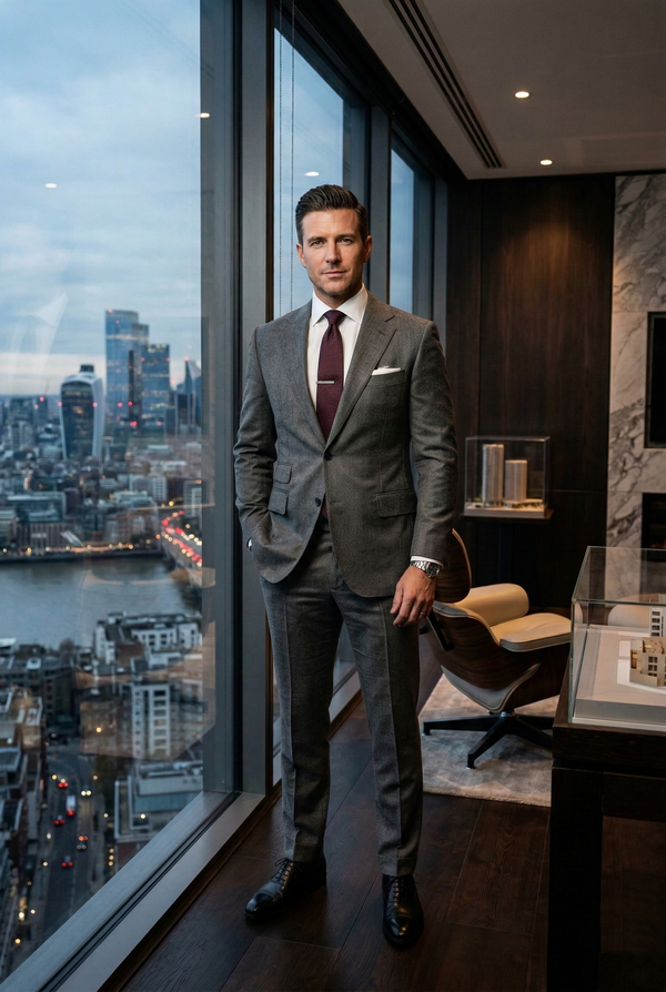 Bespoke Charcoal Grey Business Suit – Slim Executive Fit