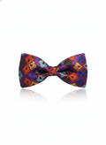 Vibrant Purple and Multicolor Floral Geometric Men's Bow Tie