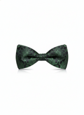 Exquisite Emerald Green and Black Floral Men's Bow Tie