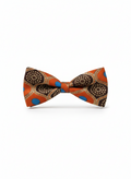 Artistic Burnt Orange and Brown Abstract Men's Bow Tie