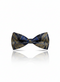 Luxury Navy Blue and Bronze Baroque Men's Bow Tie