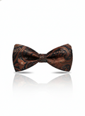 Luxury Copper Bronze and Black Floral Paisley Men's Bow Tie