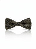 Luxurious Black and Metallic Gold Baroque Pattern Men's Bow Tie