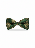 Luxury Emerald Green and Gold Floral Men's Bow Tie