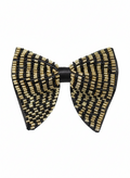 Exquisite Gold and Black Beaded Bow Tie Statement Accessory