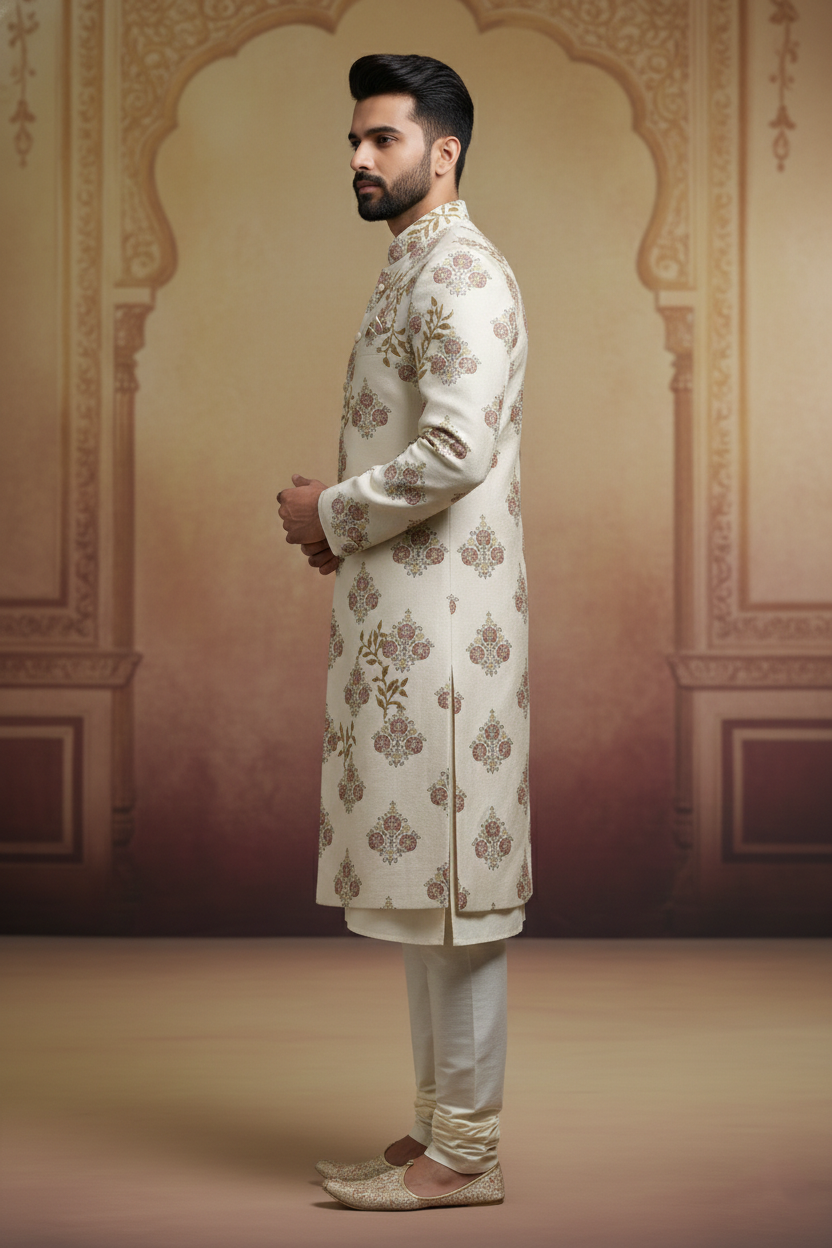 Ivory Bloom Royal Sherwani