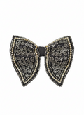 Glamorous Silver Gold and Black Beaded Luxury Bow Tie
