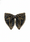 Exquisite Black and Gold Embellished Statement Bow Tie