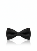 Classic Solid Black Textured Paisley Pattern Men's Bow Tie