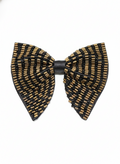 Elegant Black and Gold Beaded Bow Tie Luxury Accessory