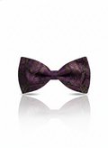 Luxury Royal Purple and Antique Gold Floral Men's Bow Tie