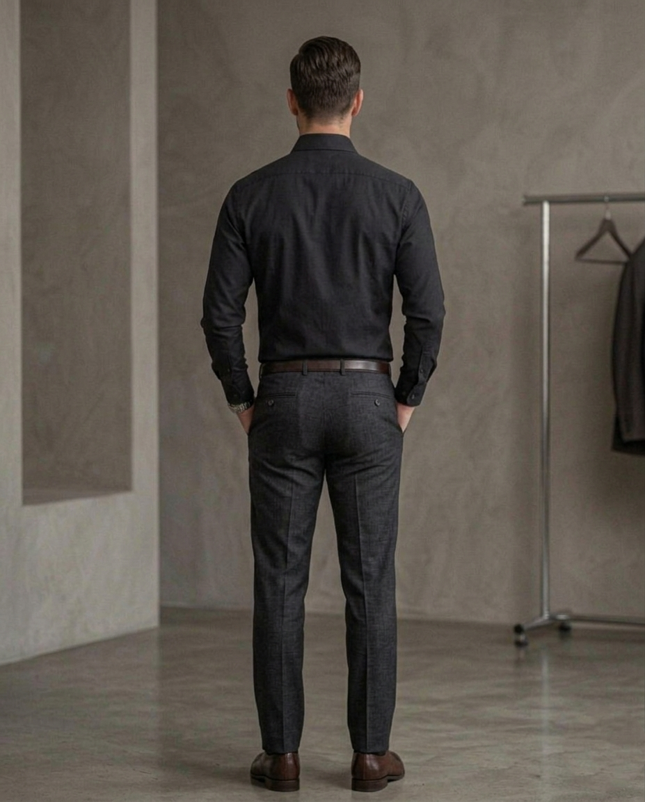 Men’s Black Formal Shirt | Premium Slim Fit Office Wear Shirt | Full Sleeve Cotton Blend Business Shirt for Men