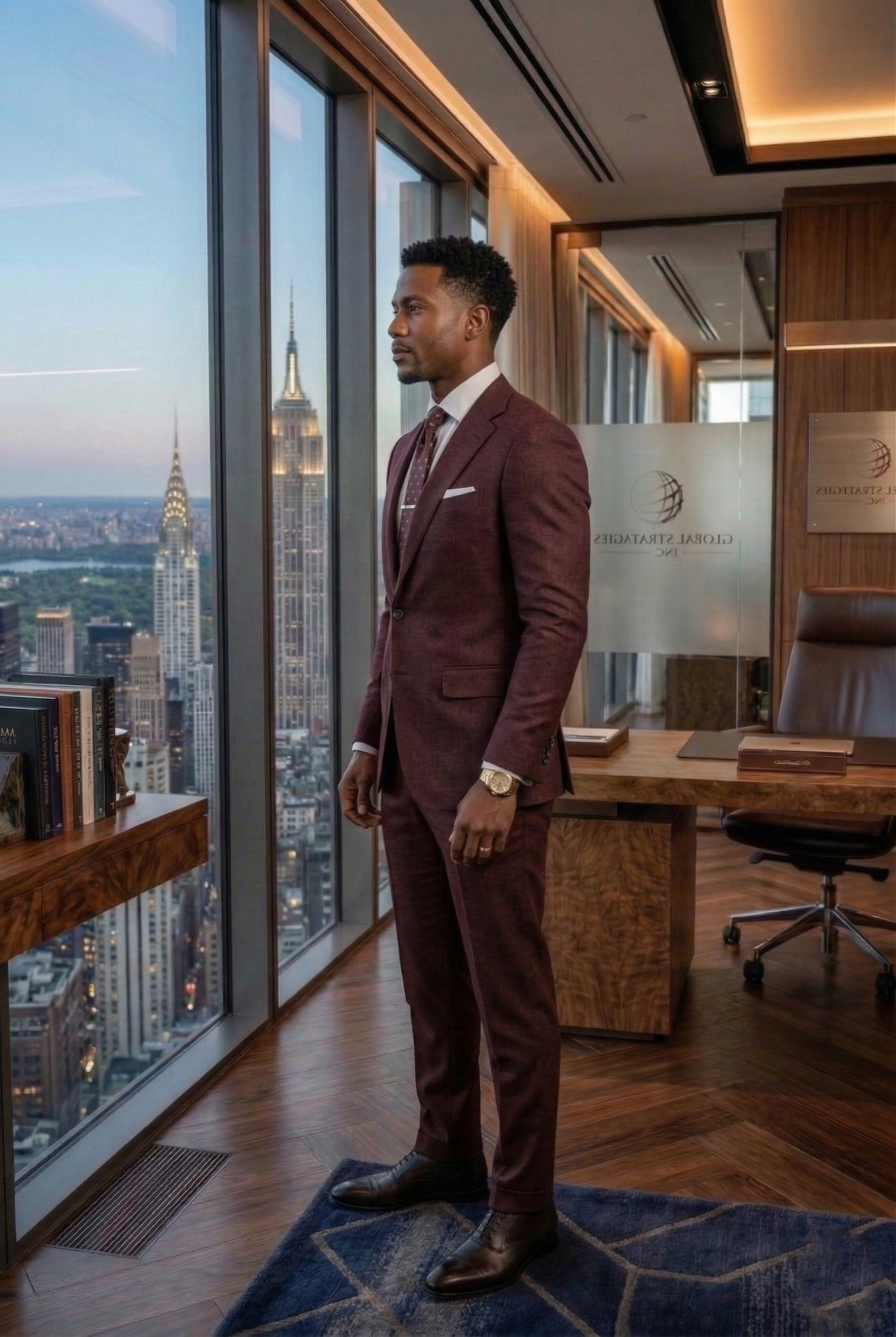 Men’s Premium Tailored Burgundy Business Suits