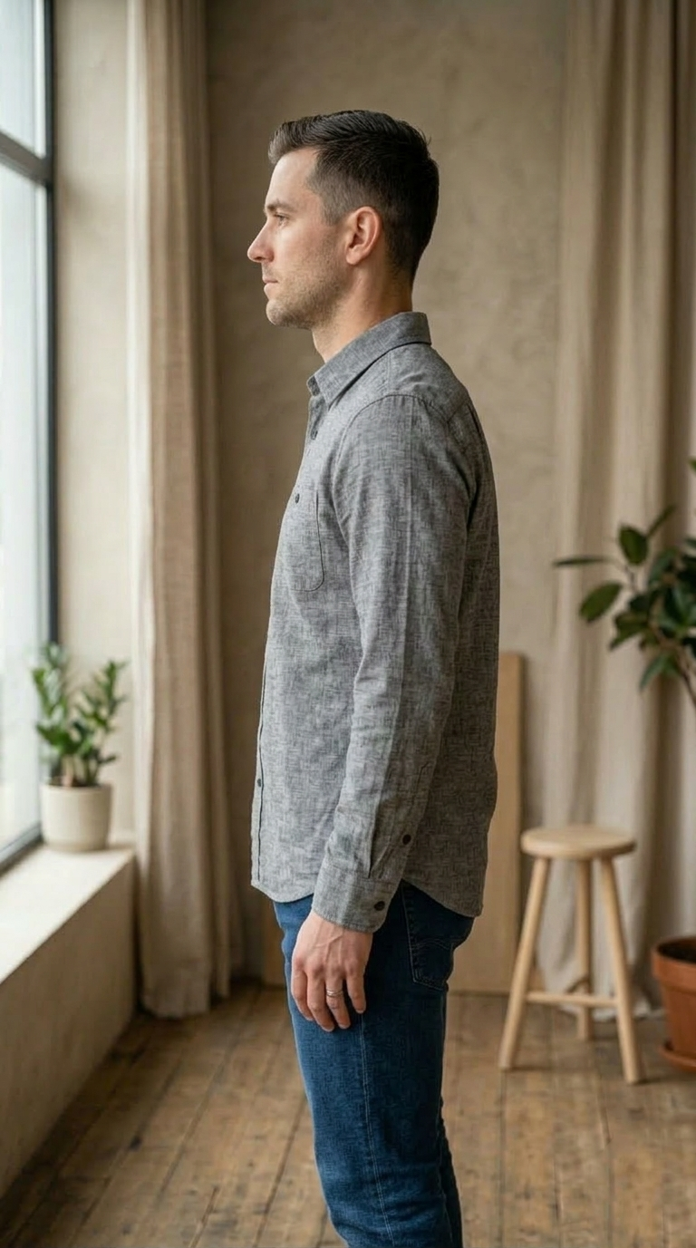 Men’s Dark Grey Casual Shirt – Premium Cotton Regular Fit Stylish Button-Down Everyday Shirt
