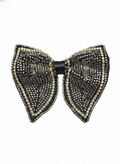 Glamorous Silver Gold and Black Beaded Luxury Bow Tie