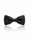 Luxury Dark Charcoal and Black Paisley Mandala Men's Bow Tie