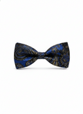 Elegant Blue and Gold Paisley Men's Bow Tie