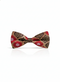 Artistic Crimson Red and Brown Abstract Men's Bow Tie