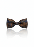 Artistic Navy Blue and Bronze Abstract Mandala Men's Bow Tie