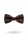 Luxury Copper Terracotta and Black Paisley Men's Bow Tie