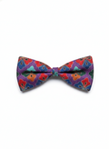 Vibrant Purple and Multicolor Floral Geometric Men's Bow Tie